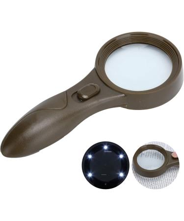  ZJchao 5X Handheld Magnifier Handheld Nonslip Handle Photoelectric Reading Magnifier 6 LED Magnifier Currency Detector Lights Without Batteries - Buy Online on GoSupps.com