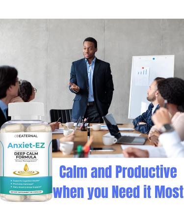 Anxiet-EZ | Natural Vegan Mood Support Supplement with Ashwagandha, Rhodiola & Lemon Balm | 60ct - Buy Online on GoSupps.com
