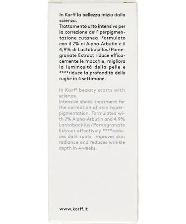 Korff Depigmenting AAPE facial serum treatment for correction of hyperpigments reduces spots fair skin antiwrinkle and antiaging formula sustainable packaging size 30 ml - Buy Online on GoSupps.com