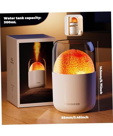 1PC Portable Volcano Humidifier - 300ml Aromatherapy Diffuser with Flame Light & 2 Modes for Home & Office - Buy Online on GoSupps.com
