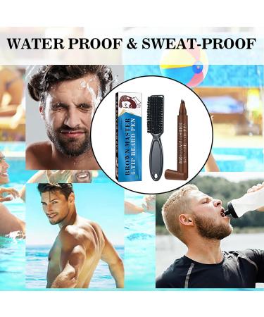 Brown Beard Pencil Filler for Men - Waterproof & Sweatproof Beard Pen - Long-Lasting Coverage Mustache Set - Enhance Facial Hair Styling - Buy Online on GoSupps.com