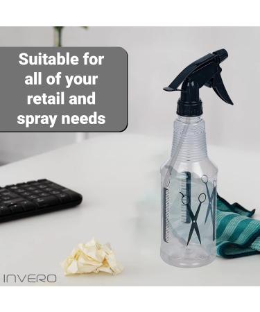 Invero Set of 2 Water Mist Spray Empty Bottle 500ml - Leak Proof Reusable Durable Trigger Sprayer - Ideal Hairdressing Tool for Salons Barbers or Home Hair Cutting - Buy Online on GoSupps.com