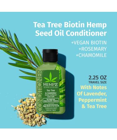 Hempz Biotin Hair Conditioner - Tea Tree & Chamomile for Scalp Care & Hair Growth | Moisturizing Travel Size 2.25 Fl OZ - Buy Online on GoSupps.com