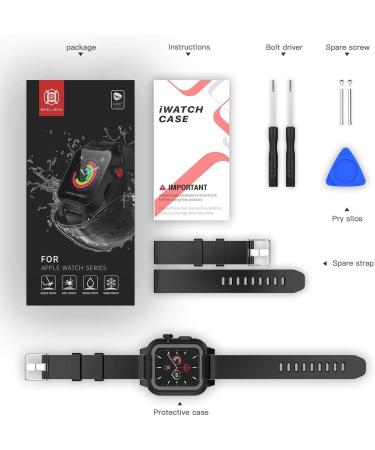 YOGRE Apple Watch 42mm Series 3/2 Waterproof Case with Screen Protector | Full Body Protective Dustproof Cover for iWatch 42mm Black - Buy Online on GoSupps.com