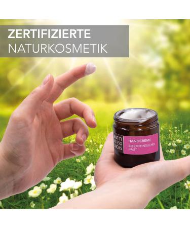 Goddess of Happiness Hand Cream - 50 ml Vegan Natural Cosmetics for Dry Skin | Fairtrade Almond Oil | Zero Waste & Reusable - Buy Online on GoSupps.com