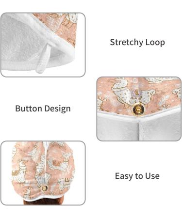 Cartoon Llama Dry Hair Cap & Quick Drying Towel Set - Super Absorbent Soft 2 Piece with Button Headband - Perfect for Fast Drying - Buy Online on GoSupps.com