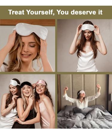ZEDY 100% Silk Sleep Mask - Luxury Adjustable Eye Mask for Travel & Yoga - Soft Zero Pressure Comfort (Off White - Buy Online on GoSupps.com