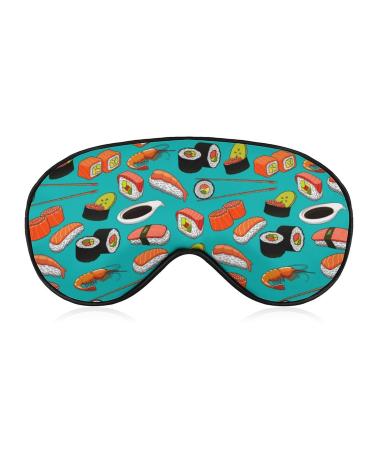 Japanese Sushi Sleep Mask for Women Adjustable Sleeping Eye Shades Cover with Elastic Strap