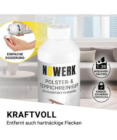 N8werk Upholstery & Carpet Cleaner - 0.5L Concentrate for Deep Fiber Cleaning | Perfect for Carpets Design Goods & Floor Mats - Buy Online on GoSupps.com