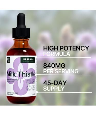 Milk Thistle Liquid Extract - Natural Liver Support Drops - Cleanse & Detox Supplement - High Potency for Men & Women - 45-Day Supply - Buy Online on GoSupps.com