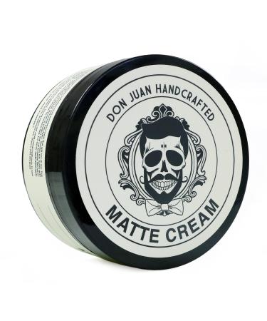 Don Juan Handcrafted Matte Cream Hair Pomade 4 Ounce Jar | Medium Hold | Matte Finish | Water Based | Barbershop Scent