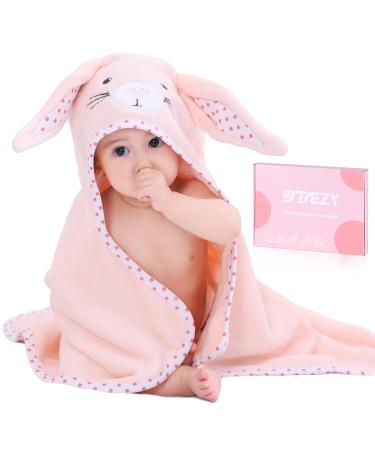 TBEZY Baby Hooded Towel with Unique Animal Design Ultra Soft Thick Cotton Bath Towel for Newborn (Bunny) Rabbit