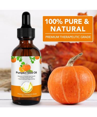 Tiuedu Organic Pumpkin Seed Oil - 100% Pure Cold Pressed for Hair Skin & Eyebrows - 60ML - Buy Online on GoSupps.com
