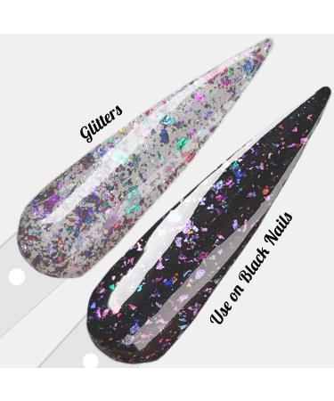 Sparkle Holographic Chameleon Glitter Dip Powder Nail Kit | 6 Colors + Opal Foils | Easy for Starters | Perfect for White & Black Nail Art | SG063 - Buy Online on GoSupps.com