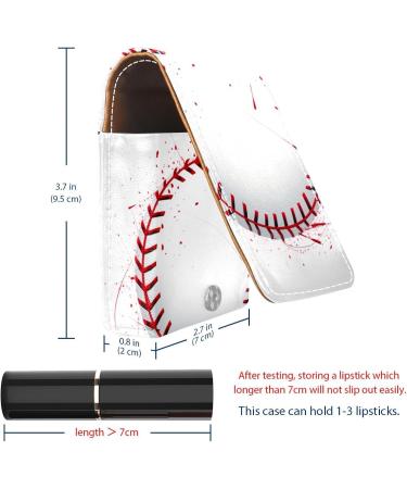 Travel Lipstick Organizer Case - Portable Makeup Bag with Mirror | Baseball Texture Print - E593i5fgze - Buy Online on GoSupps.com