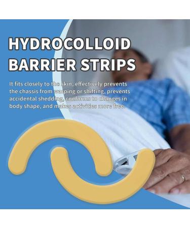 20 Pcs Hydrocolloid Skin Barrier Strips - Ostomy Supplies for Colostomy Bags - Waterproof Half Rings for Sealing Ostomy Bag - Buy Online on GoSupps.com