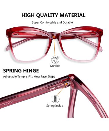 REECKEY Oversized Red Blue Light Blocking Glasses for Women - Square Eye Gaming & Computer Glasses with Anti-Blue Light Filter - Buy Online on GoSupps.com