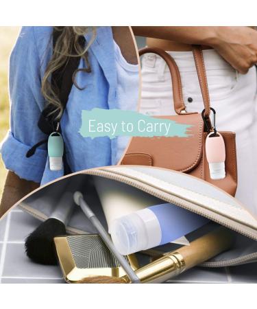 Veroyi Leak Proof Silicone Travel Bottles - Set of 3 Squeezable Travel Tubes with Keychain, Refillable Containers for Shampoo, Lotion, Soap - Buy Online on GoSupps.com