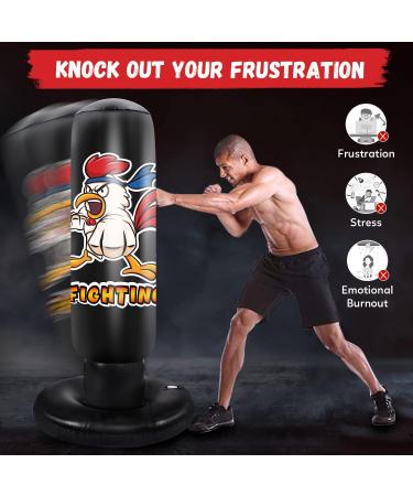 HITOP Punching Bag for Kids and Adults - Extra Large Heavy Duty Inflatable Boxing Bag with Stand - Perfect Karate Gift for Boys, Kids, and Men - Buy Online on GoSupps.com