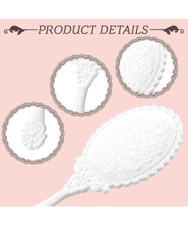 Yalikop 16 Pcs Retro Handheld Mirror - Vintage Vanity Cute Oval Decorative Mirror for Girls - Compact Travel Makeup Mirror (White) - Buy Online on GoSupps.com