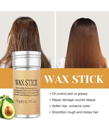 Wax Stick Hair Wax Stick Non-Greasy Styling Pomade Smooth Wax Stick for Wigs Suitable for Men and Women 75g Brown - Buy Online on GoSupps.com