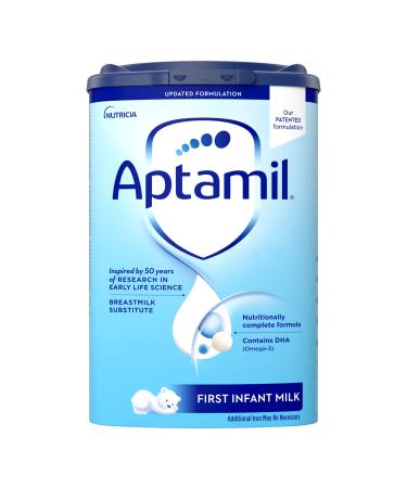 Aptamil Stage 1, No. 1 Baby Formula in Europe, Milk Based Powder Infant Formula with DHA, Omega 3 & Prebiotics, 28.2 Ounces