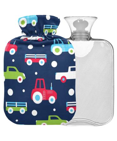 Naanle truck hot water bottle with reference transparent hot water bottle 1L heat bottle for bed handfoot warmer pain relief heat and cold therapy
