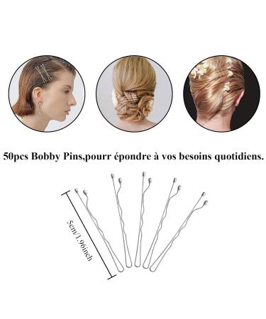 50 Silver Bobby Pins - Durable Hair Clips for Fine Hair | Secure Hold & No Slip | Perfect Hair Accessories - Buy Online on GoSupps.com