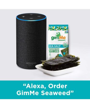 gimMe Organic Roasted Seaweed Sheets - Sea Salt - 20 Count | Keto, Vegan, Gluten-Free Snack | Healthy Iodine & Omega 3 Source - Buy Online on GoSupps.com