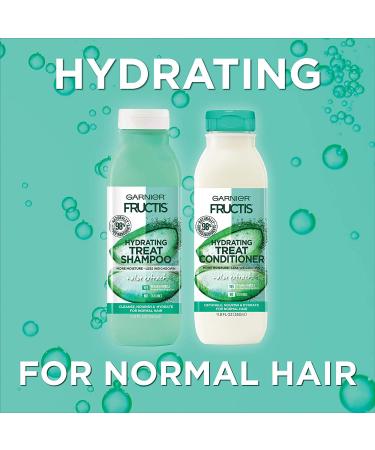 Garnier Fructis Hydrating Treat Shampoo and Conditioner - Aloe Infused, 98% Naturally Derived Ingredients - Nourishing and Hydrating for Normal Hair - 11.8 oz each - Buy Online on GoSupps.com