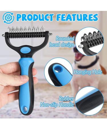 Vigime Long Hair Dog Brush & Cat Brush - Subfell Brush for Dogs & Cats Removes Tangles & Short Hair (Blue) - Buy Online on GoSupps.com