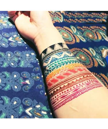 Natural Plant-Based Temporary Body Art Painting Kit | Semi-Permanent DIY Fake Freckles & Tattoos | 60Pcs Stencils | 2 Bottles (Brown) - Buy Online on GoSupps.com