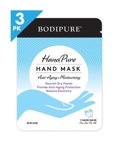 BODIPURE HandPure Hand Mask - Intensive Repair for Dry Cracked Hands - Moisturizing Gloves for Men and Women - 3 Pack - Buy Online on GoSupps.com