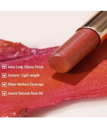 Oulac Moisture Shine Lipstick Red Copper - 2 in 1 Lipstick & Lip Balm for Hydrating Smooth Lips - Vegan Formula - 2.2g/0.07oz (S01) - Buy Online on GoSupps.com