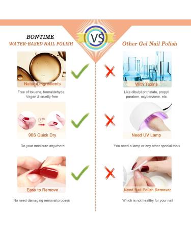 BONTIME Non-Toxic Water Based Nail Polish Set - Easy Peel Off, Quick Dry Formula for Women, Teens, Kids (6 Colors 0.27 fl oz) - Buy Online on GoSupps.com