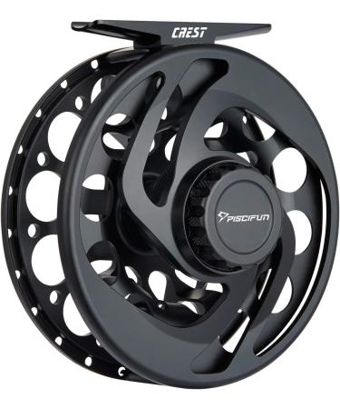 Piscifun Crest Fly Fishing Reel Large Arbor Fully Sealed Drag Saltwater CNC-machined Aluminum Alloy Fly Reel 5/6  7/8  9/10 (Green Black) Black Crest-3(7/8wt) - Buy Online on GoSupps.com
