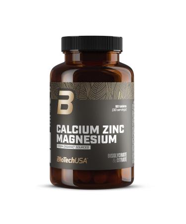 BioTechUSA Calcium Zinc Magnesium from Organic Sources | 4 types de min raux organiques | Formule synergique pour les os les muscles le syst me nerveux et immunitaire 90 comprim s