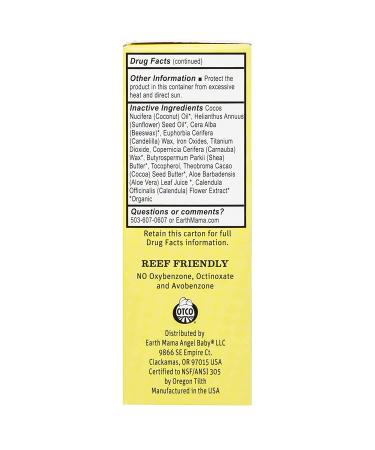 Earth Mama Lady Faceآ® Tinted Mineral Sunscreen Stick SPF 40 - MediumDark Tint, Organic Shea & Cocoa Butter, Multi-Use Foundation & Concealer - Buy Online on GoSupps.com