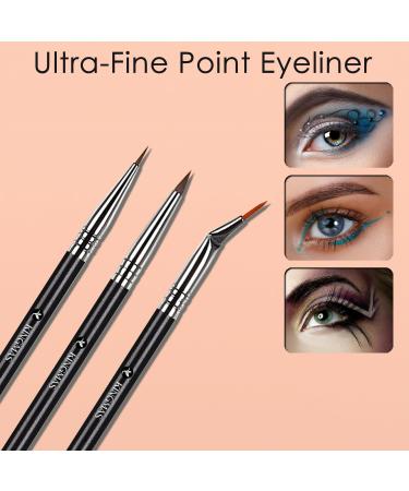 KINGMAS Premium Angled Eyeliner Brush Set - 7 Piece Gel Eye Liner Makeup Brushes for Women Girls - Black - Buy Online on GoSupps.com