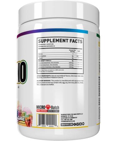MAN Sports Iso-Amino BCAA Powder - Rainbow Sherbet Flavor 255g | Best BCAA Supplement for Muscle Recovery & Hydration - Buy Online on GoSupps.com
