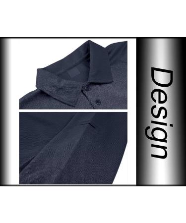 BIYLACLESEN Men's Jersey Golf Polo Shirt - Navy, Large | Outdoor Pique Performance Tactical Military Long Sleeve - Buy Online on GoSupps.com