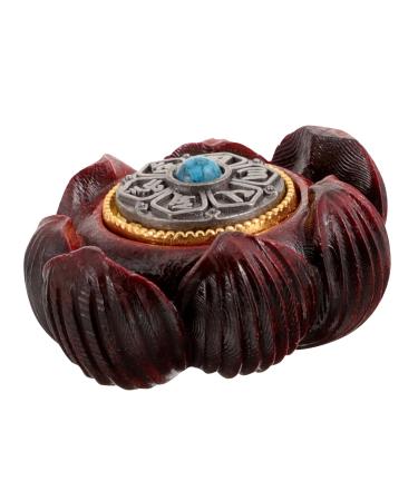 Ultechnovo hand exercise top player handmade ball Lotus figure made of wood home desktop decor carved decoration miniature-solotus decor-solotus-charm wooden ornament whom wan cars office sandalwood 3.2x2.7cm As shown