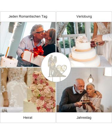 Wedding Cake Toppers Wedding Cake Topper with Rhinestones Wedding Cake Decorations wedding Cake Toppers Bride and Groom for Wedding Engagement Anniversary Valentine's Day (Mr & Mrs) - Buy Online on GoSupps.com