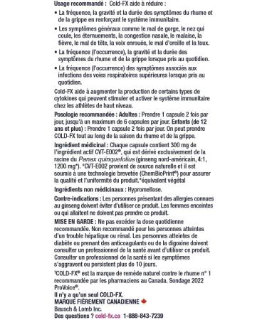 COLD-FX Extra Strength Ginseng Extract Reduce Chance Cold and Flu Support Immune System - 45 Vegan Capsules - Buy Online on GoSupps.com