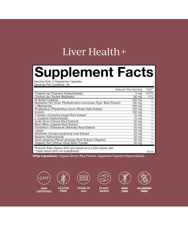 CYMBIOTIKA Liver Supplement with Vitamins & Herbs for Liver Support Health Cleanse and Repair Helps Metabolism and Digestion Gluten Free Vegan Plant Based and Non GMO 84 Capsules 28 Servings - Buy Online on GoSupps.com