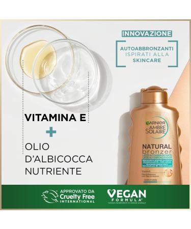 Garnier Natural Bronz Self-Tanning Milk - Even & Natural Glow Fast-Absorbing Moisturizing with Apricot Oil & Vitamin E - Buy Online on GoSupps.com