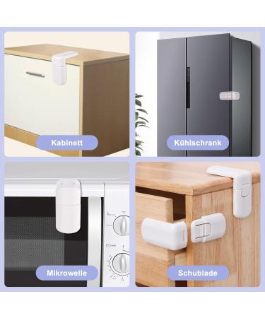 Altcompluser 4-Piece Child Safety Lock Set - No Drill Drawer & Closet Locks for Baby Protection | Easy Adhesive Safety Locks for Cupboards & Refrigerators - Buy Online on GoSupps.com