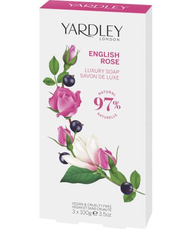 Yardley English Rose Luxury Bar Soap Set for Women 3 Count