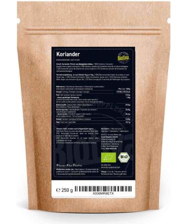 Organic Ground Coriander 250g - Premium Quality from Mediterranean - 100% Certified Organic in Germany - Ideal for Indian, Asian & South-American Cuisine - Buy Online on GoSupps.com