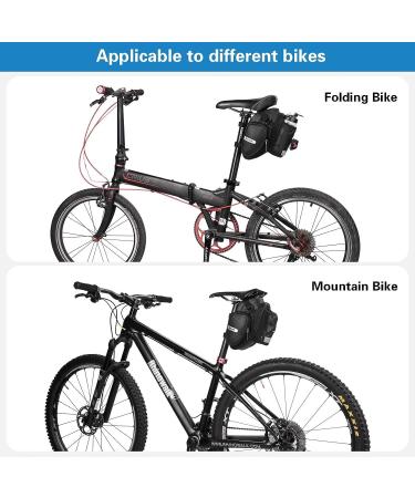 Rhinowalk Bike Saddle Bag with Water Bottle Holder - Black | Mountain & Road Bicycle Under Seat Storage Pack - Buy Online on GoSupps.com